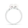 thumbnail image 2 of Angara Double Freshwater Cultured Pearl Ring with Diamond Accents in 925 Sterling Silver for Women | June Birthstone Jewelry for Her, 2 of 7