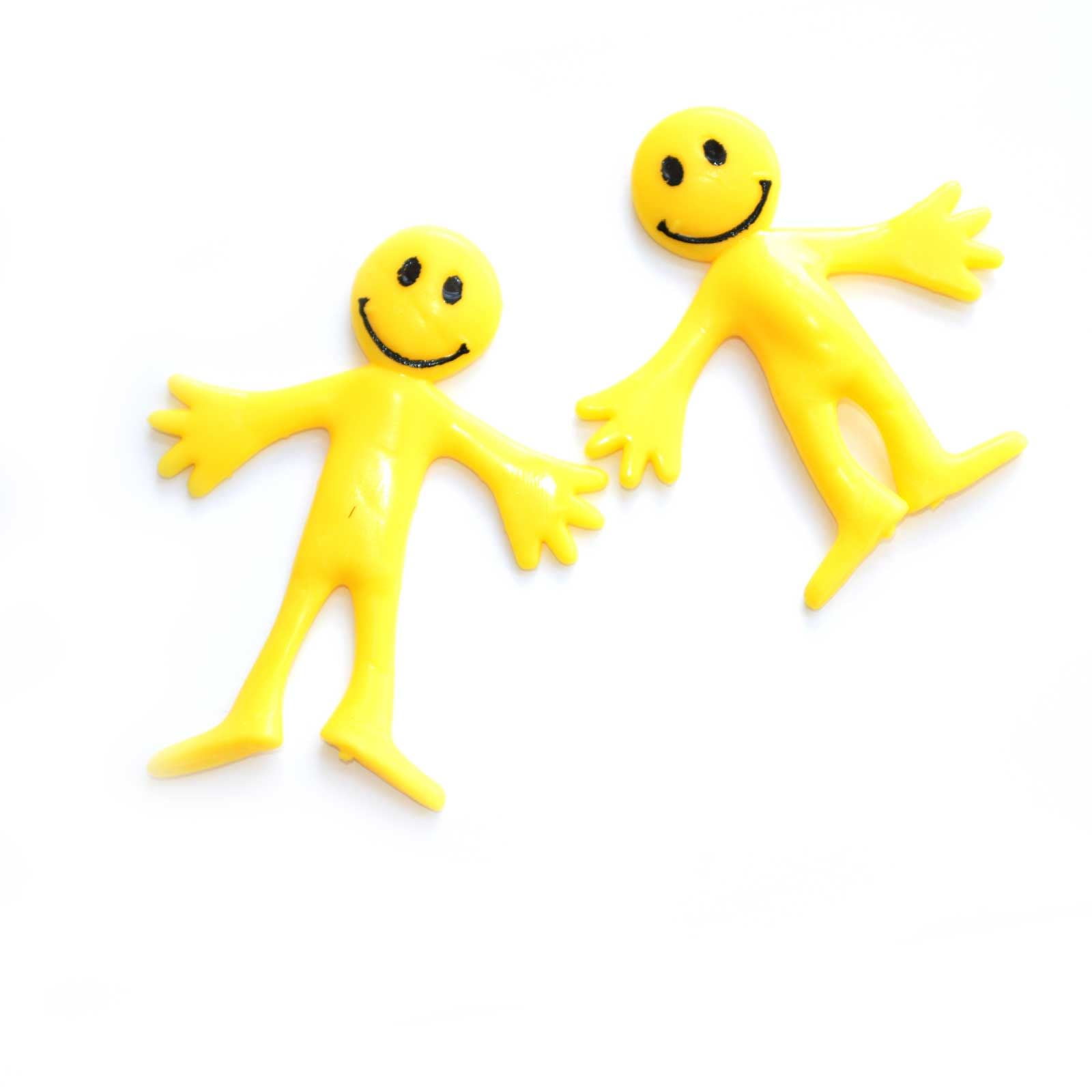 12 Stretchy Smiley Men Yellow Toys Party Bags Fillers Goody Bag Lucky Dip Fun by Playwrite