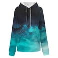 thumbnail image 4 of Tops for Women Plus Size Gradient Print Hooded Long Sleeved Pocket Long Top Fall Winter Sweatshirt Sky Blue XXL, 4 of 5
