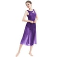 thumbnail image 5 of IBTOM CASTLE Women Lyrical Dance Dress Modern Contemporary Dancewear Backless Tulle Skirt S Purple, 5 of 8