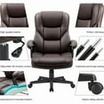 thumbnail image 5 of Lacoo Faux Leather High-Back Executive Office Chair with Lumbar Support, Brown, 5 of 7