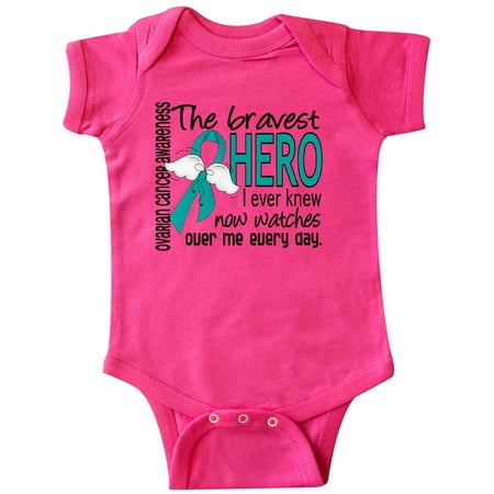 

Inktastic Ovarian Cancer Bravest Hero I Ever Knew 1 Gift Baby Boy Bodysuit