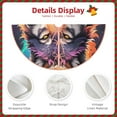 thumbnail image 3 of Bingfone Christmas Tree Skirt Mat Christmas Decoration Interior 30" -Colorful Wolf Head A, 3 of 6
