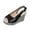 Exquisite Shoes - Black, variant on Womens Espadrilles Thick Sole Sandals Buckle Patent Wedding Dress Slingback Wedge Peep Toe Shoes Casual Summer Elegant Footwear