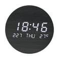 thumbnail image 1 of Reloj de pared digital de 7,5" con calendario y temperatura, pantalla LED grande de 12/24 h, sin batería Negro, 1 of 9