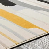 Mark&Day Area Rugs, 2x7 Lorient Modern Mustard Ivory Runner Area Rug (2 ...