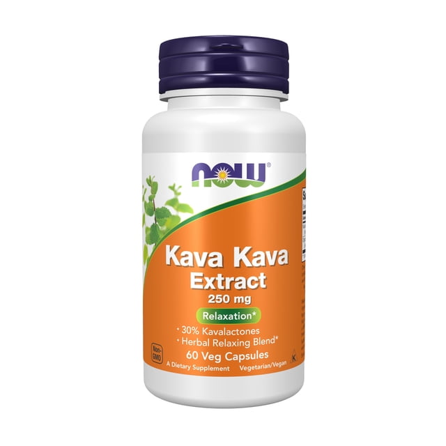 Suplementos: extracto de kava kava de NOW Foods, 250 mg, 30% de kavalactonas