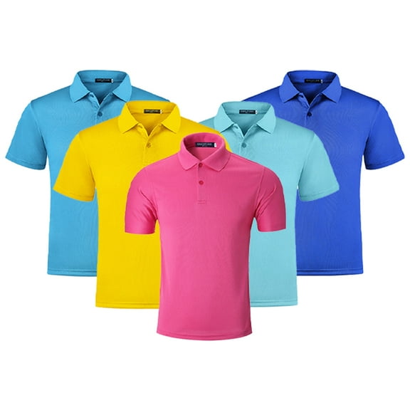 FLMEI Men's Women's Athletic Shirts Short Sleeve Lapel T-Shirts Unisex Summer Quick Drying Pullover Tees Sportswear S-4XL