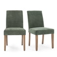 thumbnail image 5 of YOUNIKE Linen Fabric Dining Chairs Set of 2, Mid-Century Modern Parsons Kitchen Chairs 18.9"H with Solid Wood Legs, Green, 5 of 18