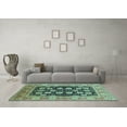 thumbnail image 3 of Ahgly Company Indoor Square Oriental Light Blue Industrial Area Rugs, 8' Square, 3 of 4