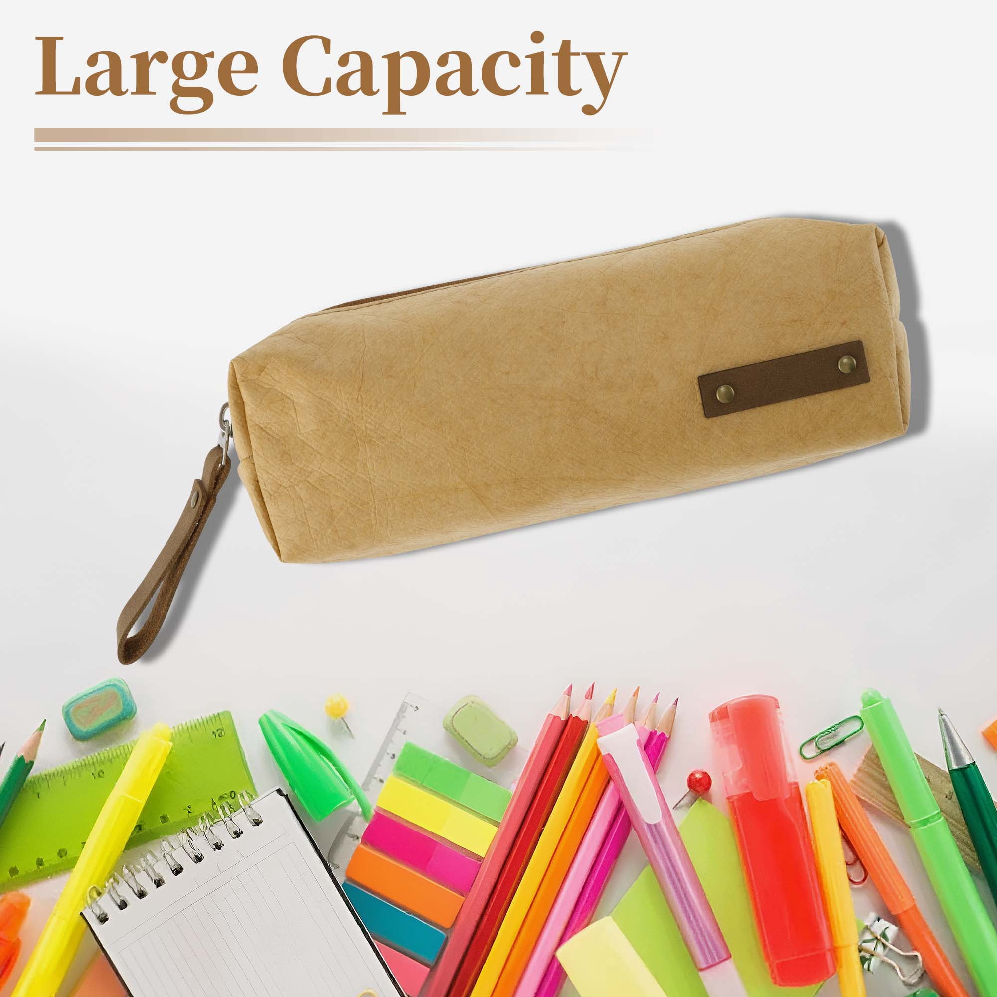 Unique Bargains s Paper Style Aesthetic Pen Bag Organizer Brown