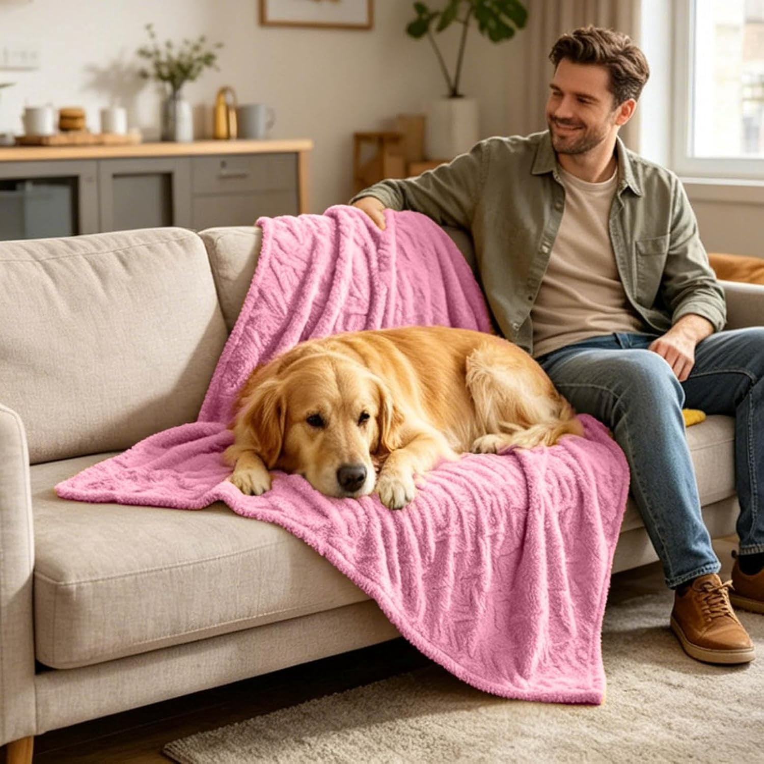 Dog Blanket, Polyester with Cable Knit, Machine Washable