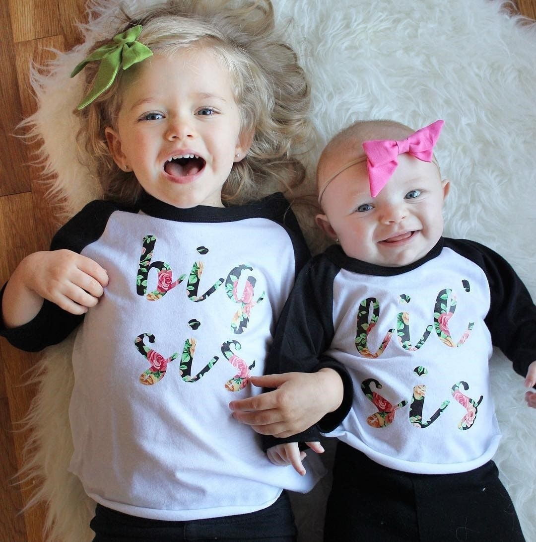 Baby Top Girls Cute Little Sister Stripe Long Sleeve Cotton Newborn to 24 Months 