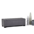 thumbnail image 3 of Simpli Home Laredo 51 inch Wide Contemporary Rectangle Large Storage Ottoman in Stone Grey Vegan Faux Leather, Assembled, 3 of 6