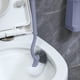 thumbnail image 4 of Set de cepillos de inodoro con cerdas duras | Limpiador de inodoro moderno compacto de plástico con mango largo | Cabeza lavable de secado rápido, base estable y engrosada | Gris o blanco, 4 of 7