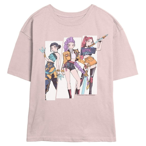 Juniors KPop Demon Hunters Huntrix Manhwa Style Panels T Shirt
