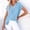 *Blue, variant on Womens V Neck Half Button Front Side-Slit Shirt,Casual Lightweight Daily Blouse Blue,Womens Plus S