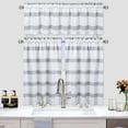 thumbnail image 2 of Stripe Pattern Kitchen Valances for Window,Waffle Weave Textured Valance Curtains for Kitchen Cafe Windows Home Decor Bathroom Window Curtains, 60"x15", 1 Set,Grey and White, 2 of 7