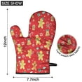 thumbnail image 6 of Cute Oven Mitts,Red Christmas Gingerbread Man Pattern Oven Mitt 2-Pack Set,Kitchen Gloves for Oven,Heat Resistant Oven Mitts 7.7"x12", 6 of 7