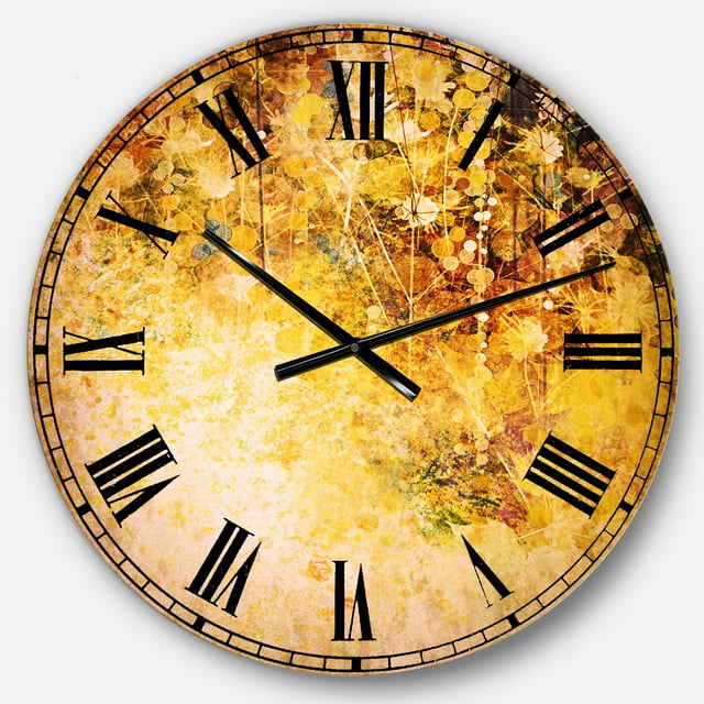 DesignArt Horloge Murale Grande Fleurs Blanches et Feuilles de Couleur Douce