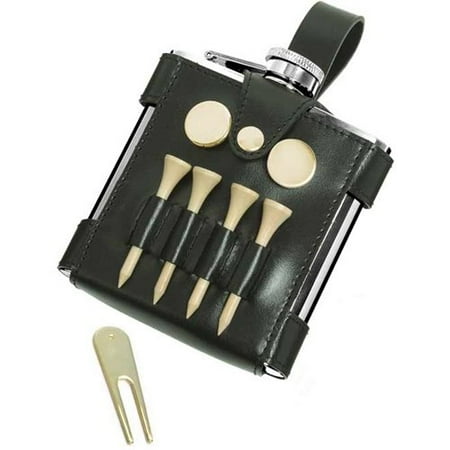 

Visol Products GB Leather Wrap Hip Flask and Golf Tools