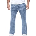 thumbnail image 4 of qelini Wide Leg Jeans for Men Elastic Waist Denim Pants Multiple Pockets Solid Color Casual Trousers, 4 of 9