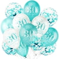 thumbnail image 1 of Globos de Fiesta UniBirthLon 18 Piezas 30º Cumpleaños Azul y Blanco, 1 of 6