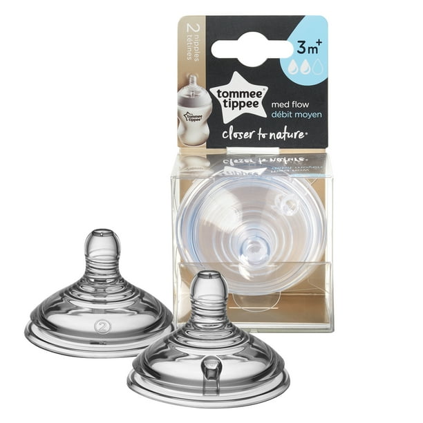 Tommee Tippee Closer to Nature Medium Flow Baby Bottle Nipples, 3
