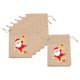 thumbnail image 1 of 6 bolsas de arpillera con cordón con diseño navideño, reutilizables, de 14 x 10 cm Papa Noel, 1 of 7
