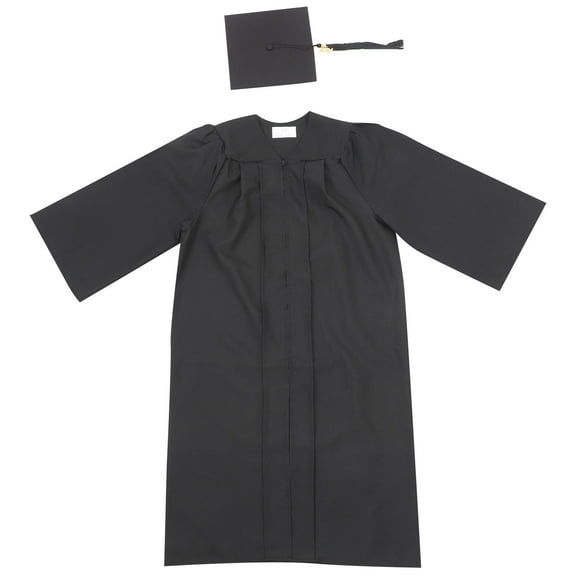 Topbathy 1Set Black Graduation Robe and Cap Set Comfortable Fit for High School and College Graduates