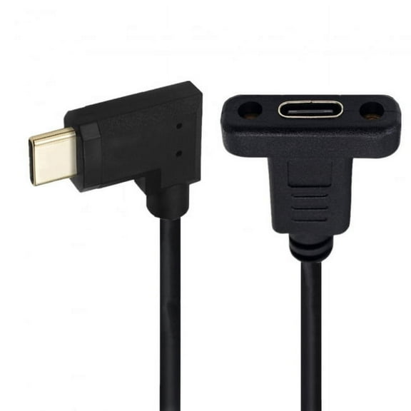 Chenyang CY 90 Degree Left Right Angled USB-C USB 3.1 Type C Male to Female Extension Data Cable 30cm Cable