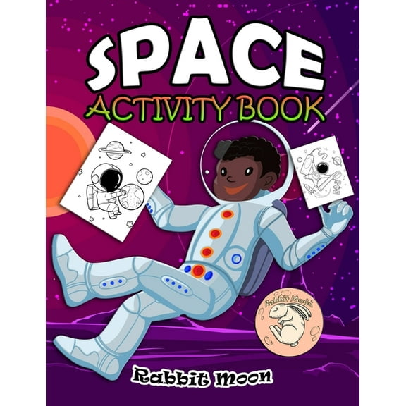 Space Activity Book: for Kids Ages 4-8: A Fun Kid Workbook Game For Learning, Solar System Coloring, Mazes, Word Search and More!