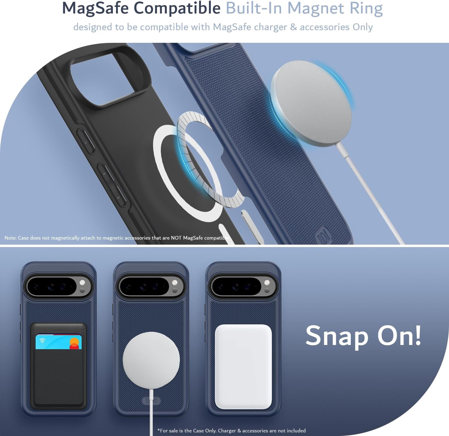 TUDIA MergeGrip Google Pixel 9 Pro XL Case MagSafe Compatible Heavy Duty - Indigo Blue