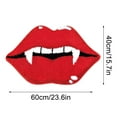 thumbnail image 3 of Novelty Bathroom Rug, Halloween Vampire Sharp Teeth Red Lip Bath Mat, Gothic Lips Shaped Rugs for Indoor Outdoor Living Room Bathroom Front Door, 3 of 5