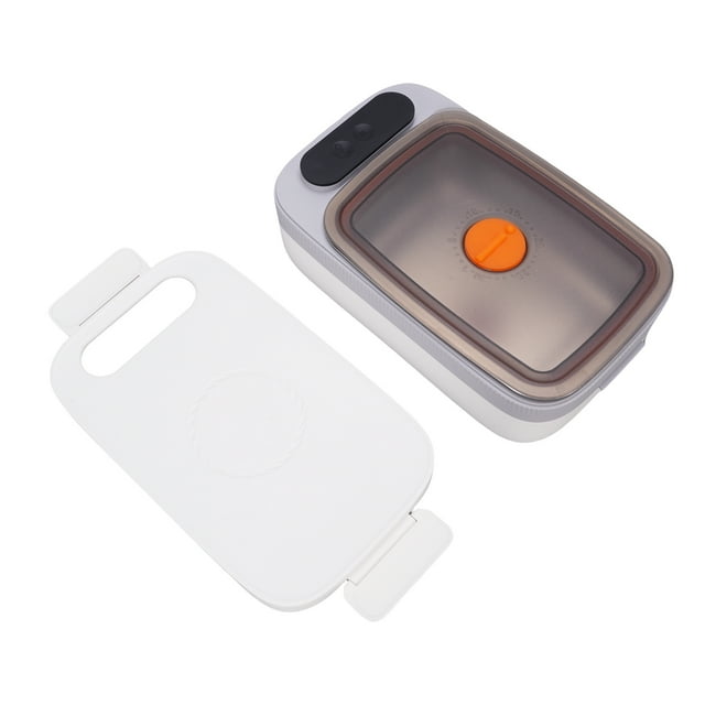Chauffe-nourriture Portable, Boîte à Lunch Chauffée Sans Fil en Acier Inoxydable 304 Alimentée par Batterie pour Pique-Nique