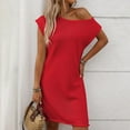 thumbnail image 2 of Timegard Summer Dresses for Women off the Shoulder Cap Sleeve Comfy Casual Knit Dresses Fashion, 2 of 6