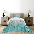 thumbnail image 4 of Ambesonne Rustic Quilted Bedspread Set 2 Pcs, Digital Wood Panels, Twin Size, Pale Blue Grey, 4 of 5