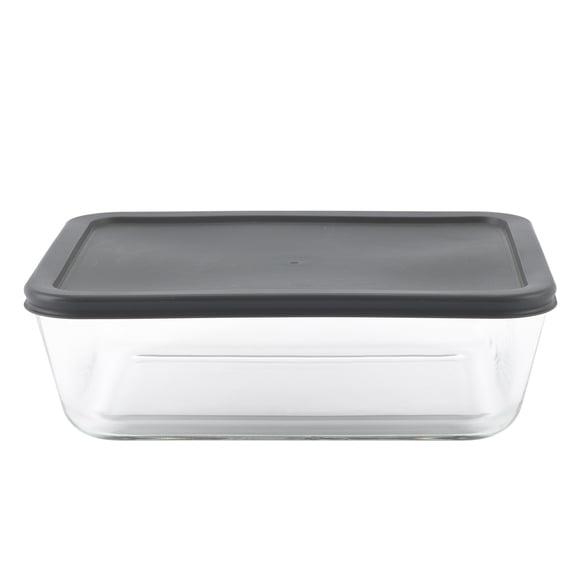 Récipient en verre rectangulaire pour stockage d'aliments Mainstays avec couvercle en PE, 2,5 L