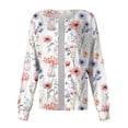 thumbnail image 2 of Domzest 2026 Black Scrub Jacket for Woman Crew Neck Long Sleeve Button up Nurses Uniforms Floral Print Working Clearance Scrubs Sets Orange 4XL, 2 of 6