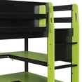 thumbnail image 5 of Twin Size Wood Loft Bed with Desk, Side Storage Rack, Multi-Shelves & RGB Light,Green, 5 of 11