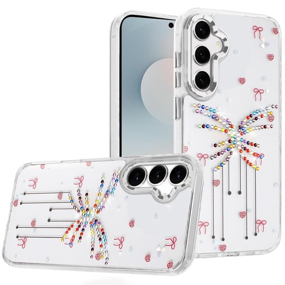 For Samsung s25 FE Resin Epoxy Design Diamond Metal Edged Hybrid Case - J