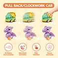 thumbnail image 4 of Baby Dinosaur Car Toy,Pull Back Car for Tollders 1-3, Dinosaur Wind Up Vehicles Toys for Kid Aged 2, 10 Friction Power Car with Play Mat/Storage Box, Boys  Girls Christmas Birthday Gift, 4 of 10