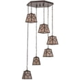 thumbnail image 4 of Meyda 157208 32 in. Diamond Craftsman 6 Light Cascading Pendant, Cafe Noir & Silver Mica, 4 of 5