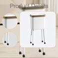 thumbnail image 2 of 15 Liter Rolling Trash Can with Wheels, Large Capacity Waste Bin for Kitchen, Living Room, Home Office, White and Gold Finish, 2 of 6