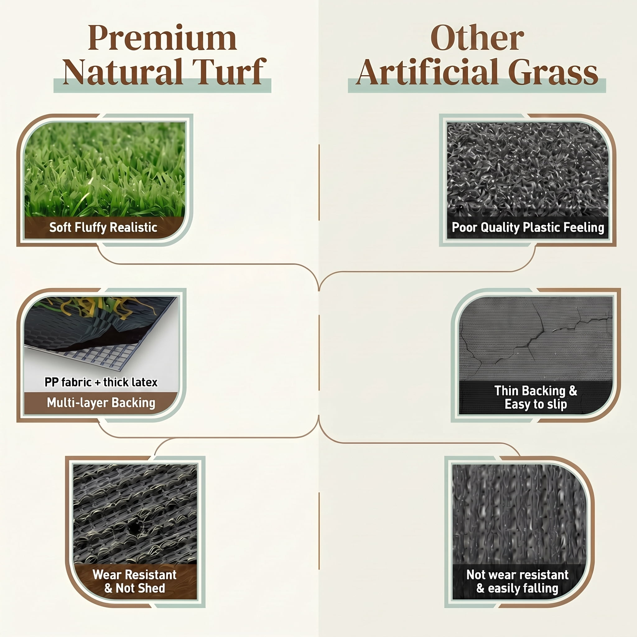Prilinex 7 x 12 Ft Artificial Grass Turf Waterproof Outdoor Rug Artificial Turf for Dog, 0.4"H