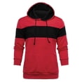 thumbnail image 3 of YUHAOTIN Oversized Hoodie Men Gym Hoodies for Men Black and Red Mens Casual Patchwork Slim Fit Hoodie Outwear Blouse Sweatshirt, 3 of 6