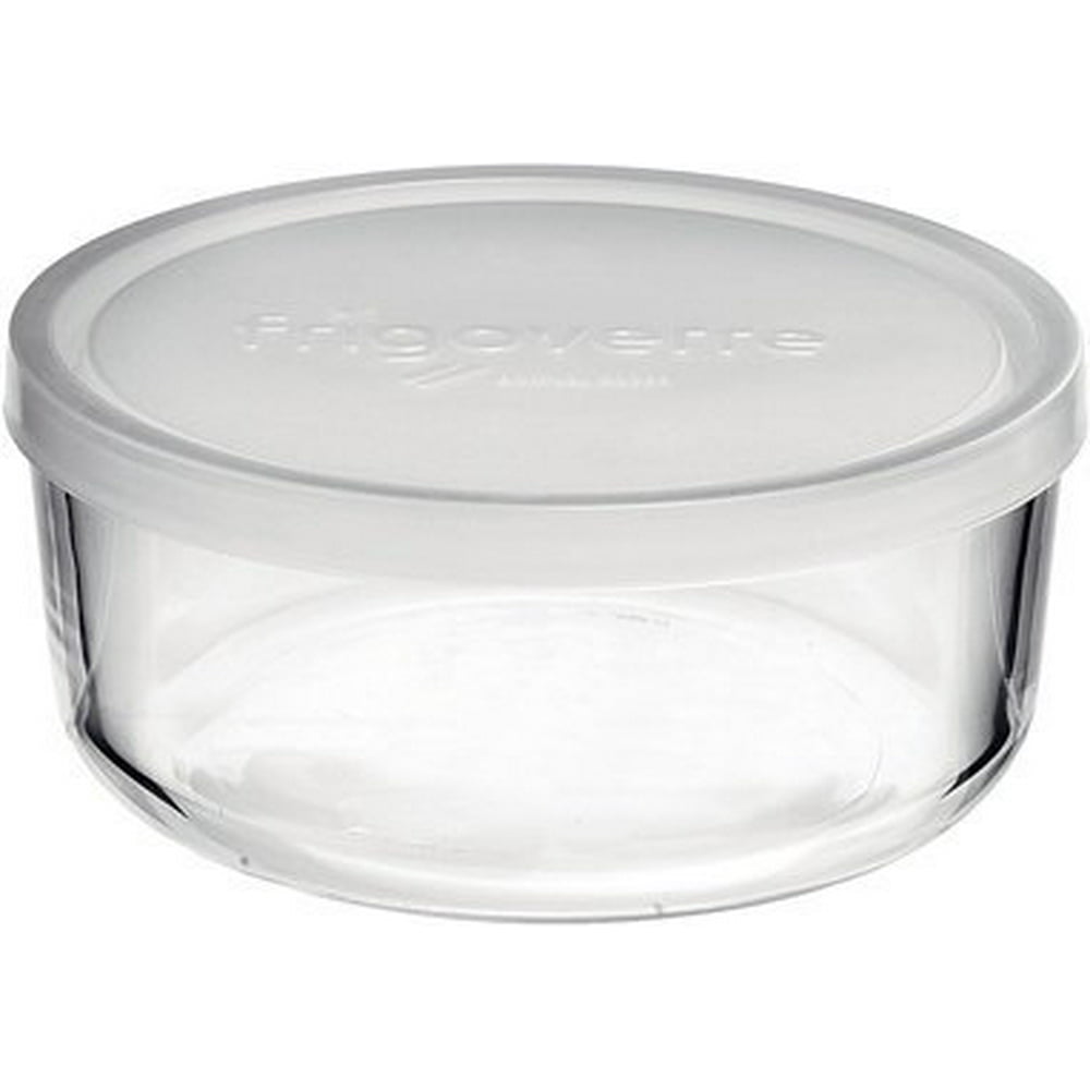 Bormioli Rocco Frigoverre Round Storage Container with Frosted Lid, 24
