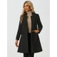 thumbnail image 4 of Abrigo con Cinturón Abrigo Vintage de Invierno con Solapa para Mujer Negro M, 4 of 6