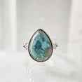 thumbnail image 2 of Natural Blue Copper Turquoise Ring, Bohemian Turquoise Ring, December Birthstone, 925 Sterling Silver, Womens Ring, Christmas, Thanksgiving, Handmade, Statement Jewelry, Natural Turquoise Ring, 2 of 7