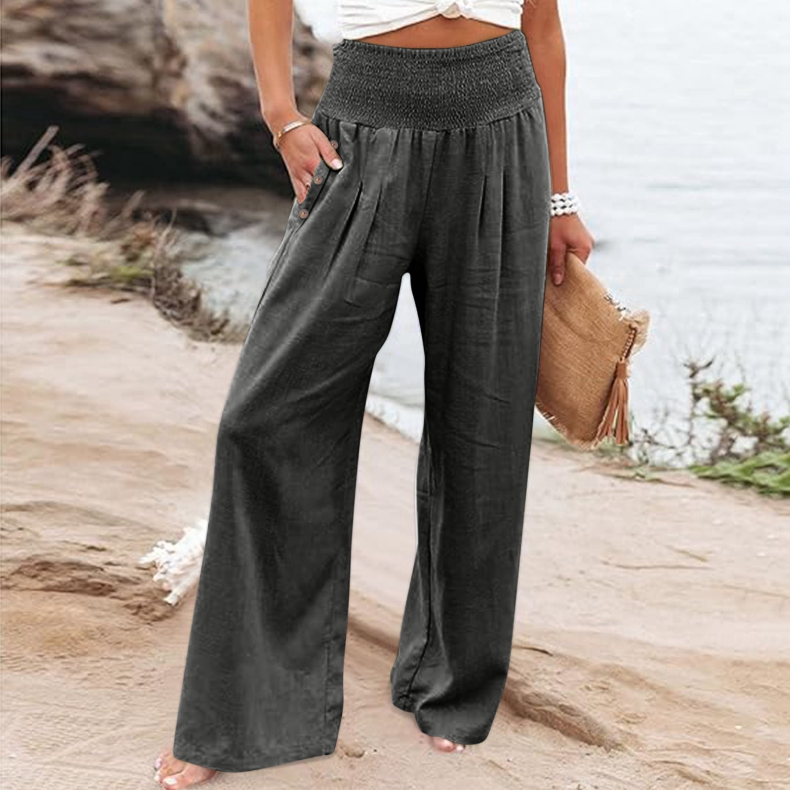 Pantalon Palazzo Femme Taille Haute – Large Et Confortable, Idéal Décontracté